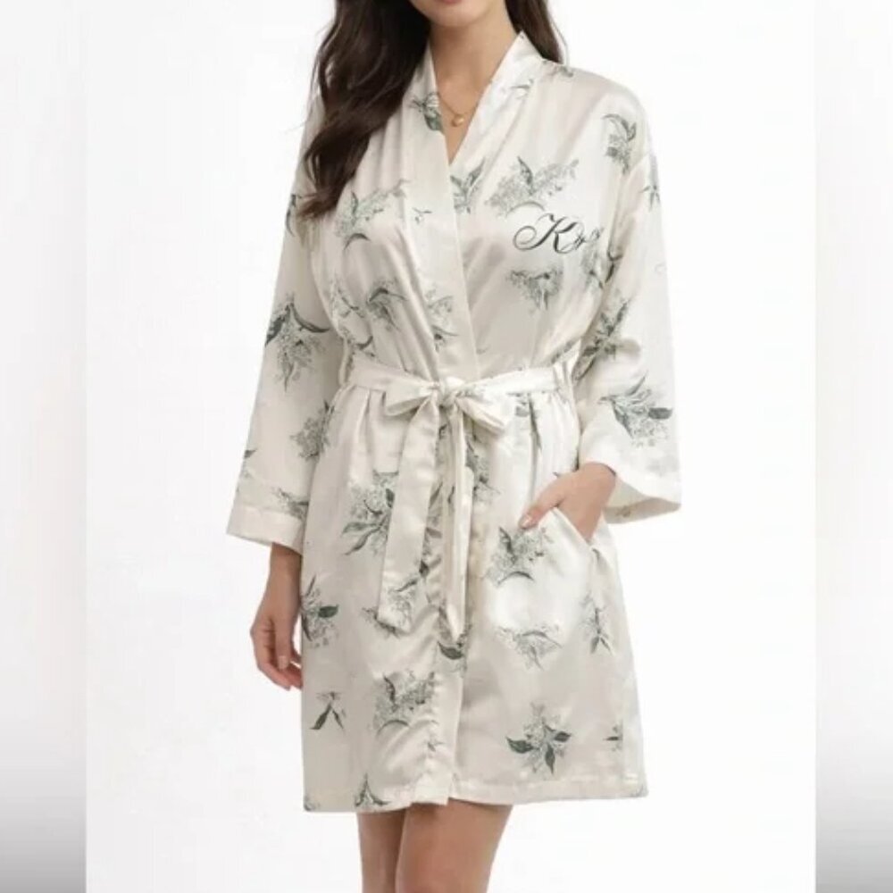 Pottery Barn | by Monique Lhuillier Floral Orchard Robe Botanical Print Sz L